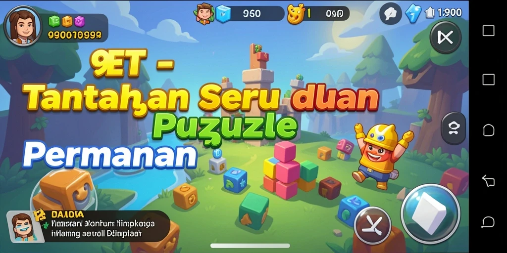 Tampilan gameplay seru dari 9ET, memperlihatkan tantangan puzzle yang menarik.