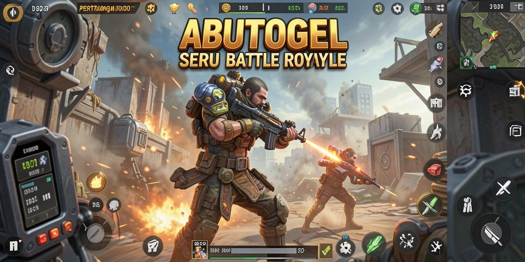 Screenshot ABUTOGEL menunjukkan aksi seru pertarungan Battle Royale.
