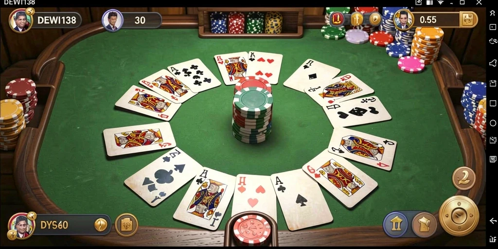 Gameplay seru Gaple dengan tampilan grafis yang menarik.