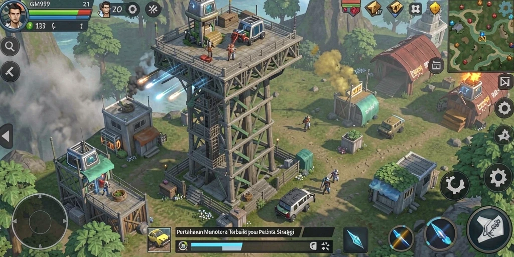 Tampilan gameplay menakjubkan dari GIM999 dalam aksi Tower Defense.