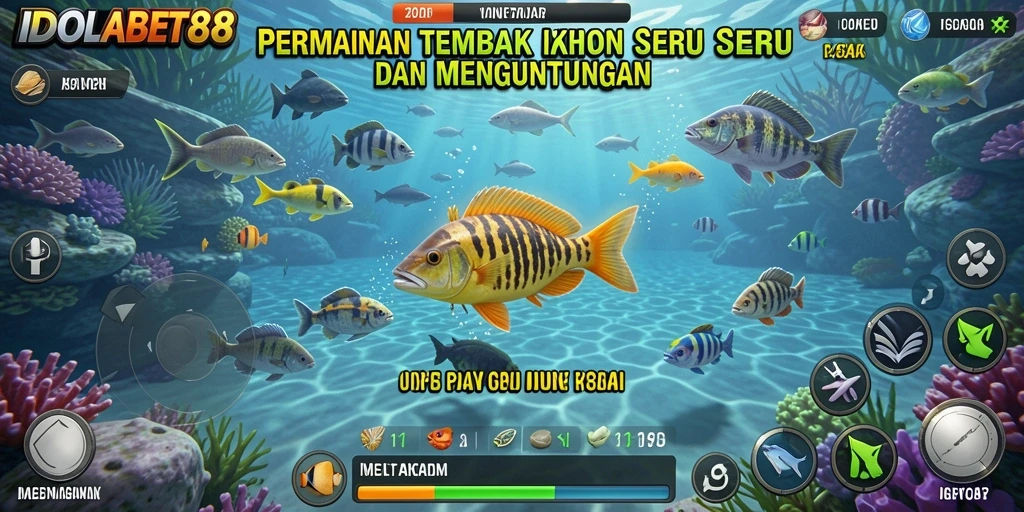 Tampilan menarik dari gameplay Tembak Ikan di IDOLABET88.