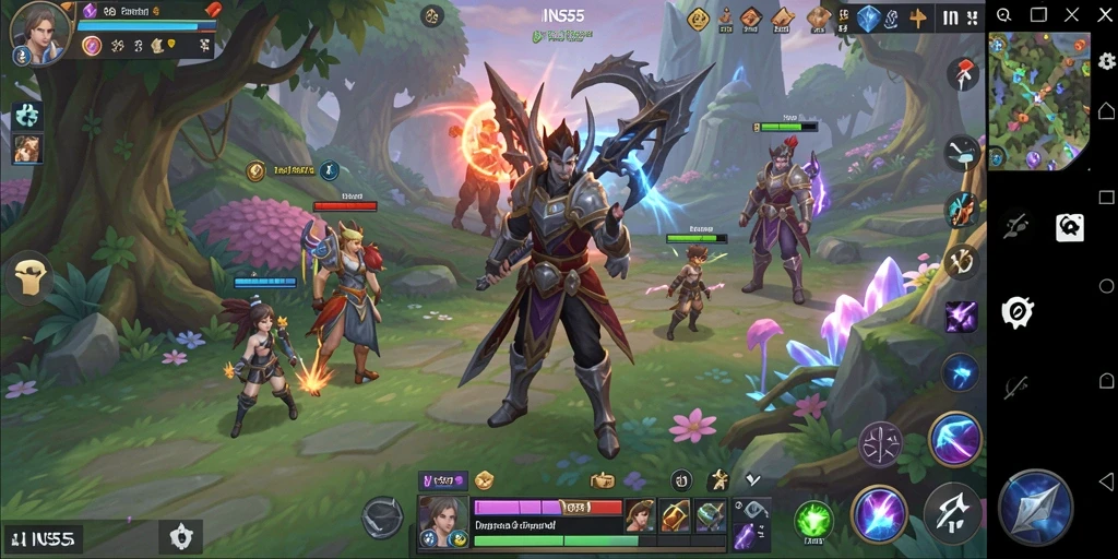 Screenshot gameplay epik dari <strong>INS55</strong> menampilkan pertempuran antar pemain.