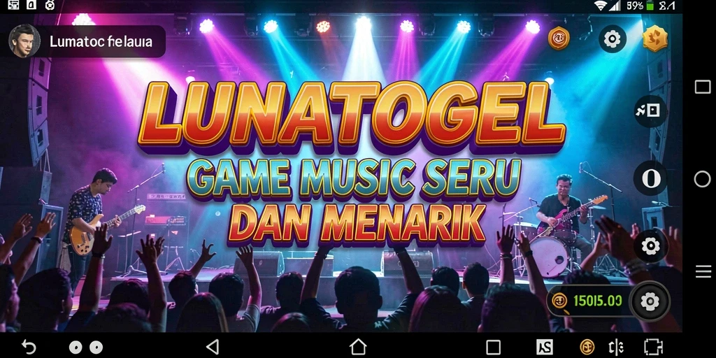 Screenshot gameplay LUNATOGEL menunjukkan aksi seru saat bermain musik.