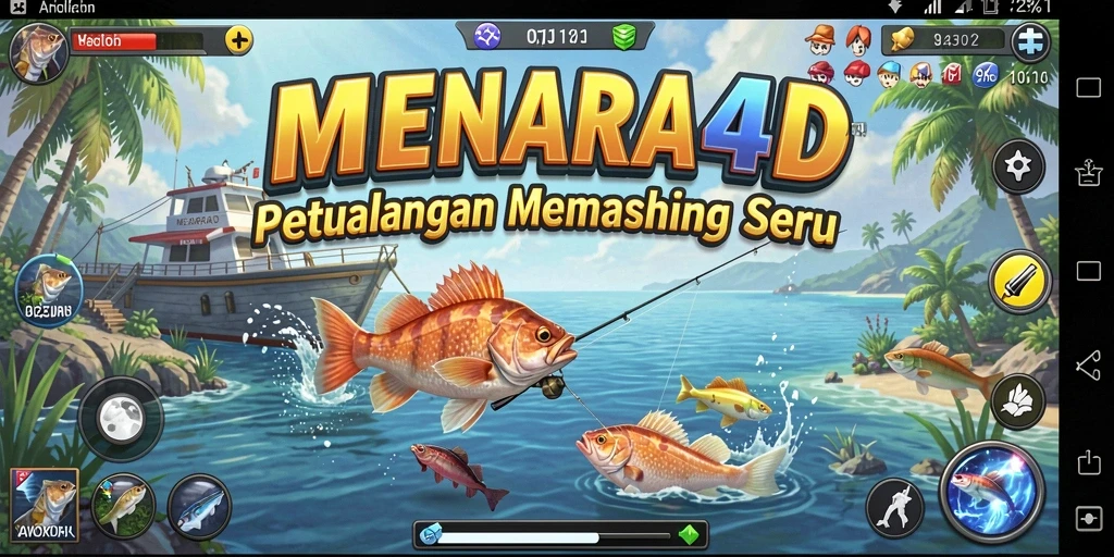 Gameplay memancing yang seru dan menantang di MENARA4D.
