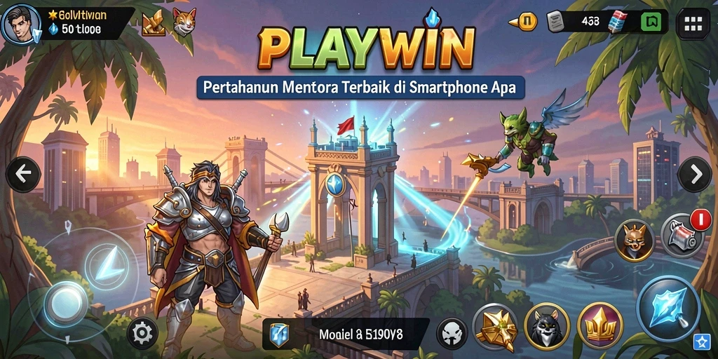 Tampilan gameplay seru di PLAYWIN dengan strategi menara pertahanan.
