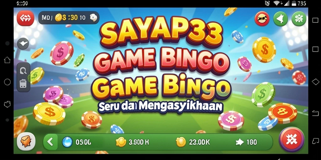 Tampilan utama permainan Bingo SAYAP33 yang menarik dan interaktif.